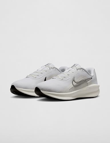 Nike Women's Downshifter 13 Road Running Shoes, White/White-Platinum Tint, 7 Extra Wide