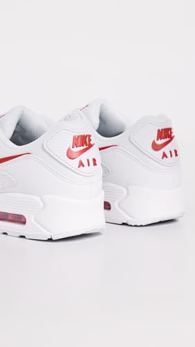 Nike Men's Air Max 90 Sneakers, White/University Red, 8 Medium US