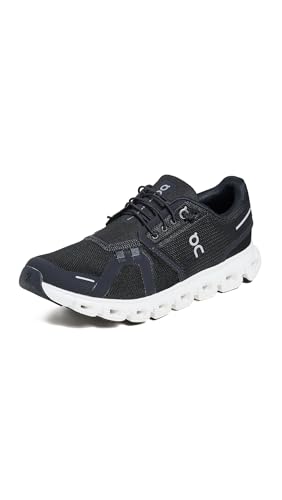 On Women's Cloud 6 Sneakers, Black | White, 8 Medium US