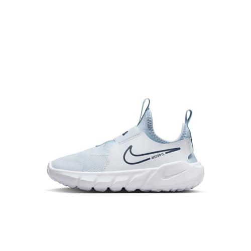 Nike Flex Runner 2 Big Kids' Road Running Shoes (DJ6038-010, Football Grey/Light Armory Blue/White) Size 6