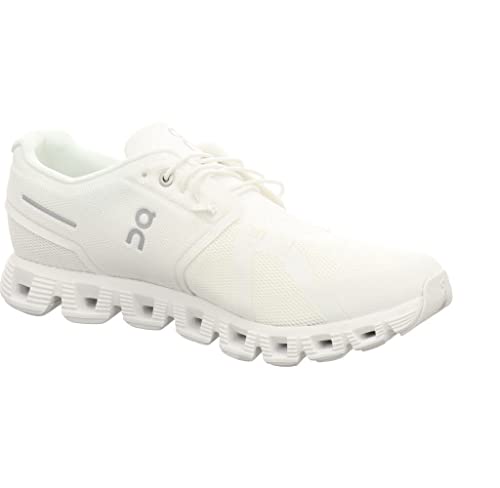 On Men's Cloud 5 Sneakers, All White, 10