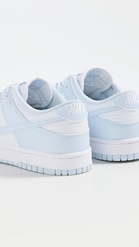 Nike Women's Dunk Low Leather Sneakers, White/Blue Tint, 9 Medium US