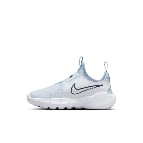 Nike Flex Runner 2 Big Kids' Road Running Shoes (DJ6038-010, Football Grey/Light Armory Blue/White) Size 6