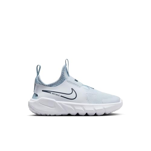 Nike Flex Runner 2 Big Kids' Road Running Shoes (DJ6038-010, Football Grey/Light Armory Blue/White) Size 6