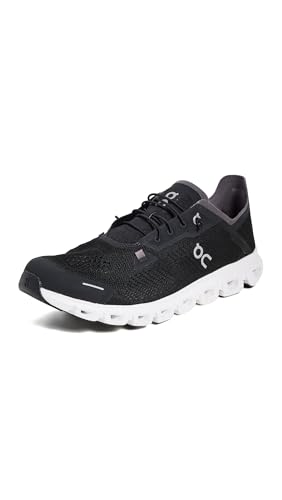 On Men's Cloud 6 Coast Sneakers, Black | White, 11 Medium US