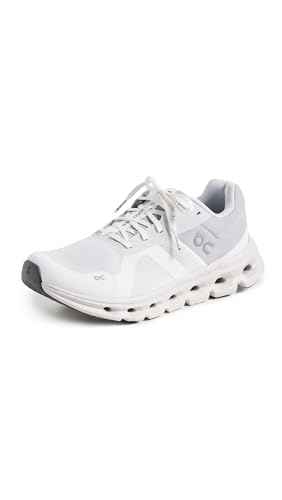On Women's Cloudrunner Sneakers, White/Frost, 7.5 Medium US