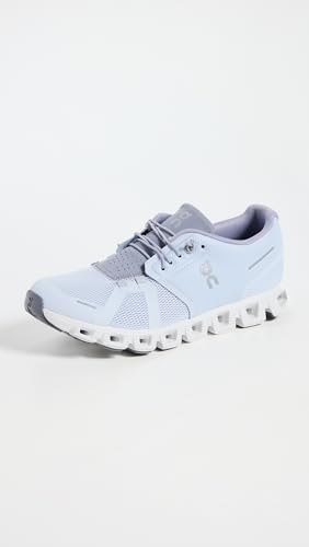 On Women's Cloud 5 Sneakers, Heather/Fossil, Blue, 6 Medium US