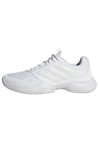 adidas Women's Gamecourt 3 All Court Tennis, WhiteZeroMetallicWhite, 9
