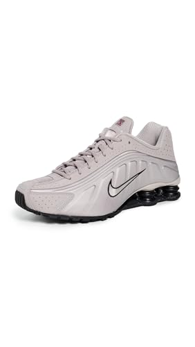 Nike Men's Shox R4 NA33 Sneakers, Grey/Black/Red/Metallic Silver, 8 Medium US
