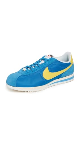 Nike Men's Cortez TXT Sneakers, Blue/Lightening/Sail/Muslin, 9 Medium US