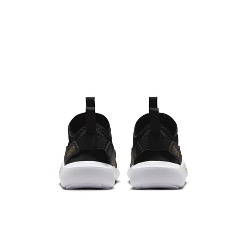 Nike Big Kids' Flex Runner 4 Running Shoes, Black/Metallic Gold-White, 6Y