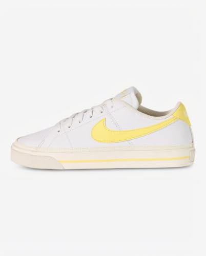 Nike Women's Court Legacy Next Nature Shoes, White/Soft Yellow-Sail, 9.5