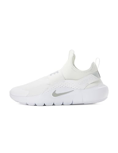 Nike Big Kid's Flex Runner 4 Running Shoe, White/Platinum Tint-White, 4.5Y