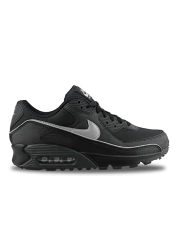 Nike Air Max 90 Premium Men's Shoes with Reflective Accents (Black/Black/Anthracite/Multi-Color) Size 10