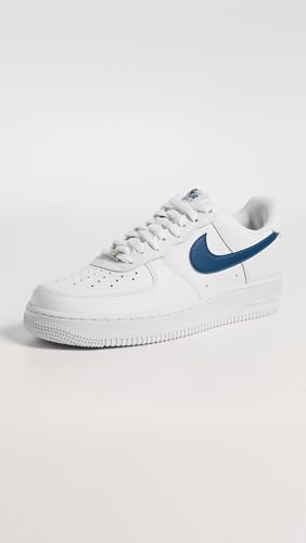 Nike Men's Air Force 1 '07 Sneakers, White/Court Blue, 11.5 Medium US