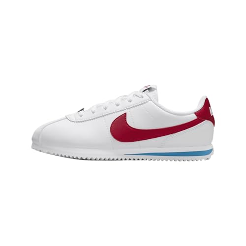 Nike Cortez Big Kids' Shoes (DM0950-115, White/Varsity Blue/Varsity Red) Size 7