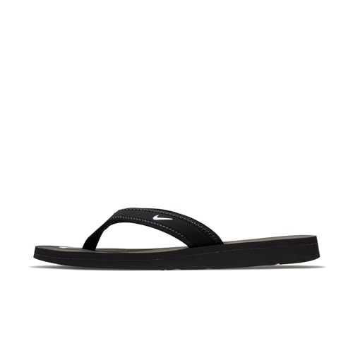 Nike Women's Flip-Flop, Black/White, 6 us