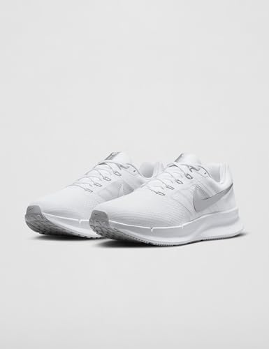 Nike Women's Run Swift 3 Road Running Shoes, White/Metallic Silver-Pure Platinum, 8.5
