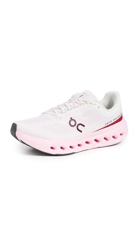 On Women's Cloudsurfer Next Sneakers, Peony/Ivory, 8.5 Medium US