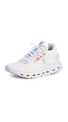 On Women's Cloudnova Sneakers, White/Glacier, 5.5 Medium US