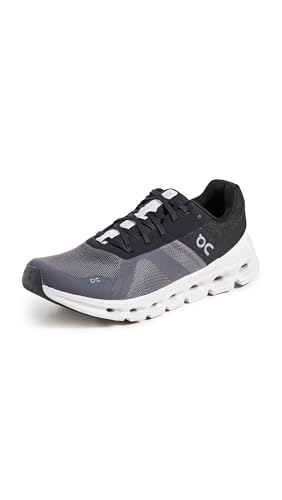 On Men's Cloudrunner Sneakers, Eclipse/Frost, Black, 7 Medium US