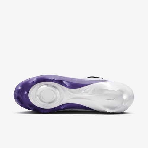 Nike Vapor Speed 3 Football Cleats (HM8849-101, White/Court Purple/Metallic Silver/Black) Size 8.5