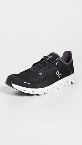 On Men's Cloud 6 Coast Sneakers, Black | White, 10.5 Medium US