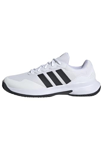 adidas Men's Gamecourt 2 M, White/Black/Silver Metallic, 11