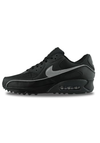 Nike Air Max 90 Premium Men's Shoes with Reflective Accents (Black/Black/Anthracite/Multi-Color) Size 10