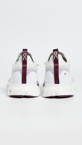 On Women's Cloud 6 Versa Sneakers, Ice/Maroon, 8 Medium US