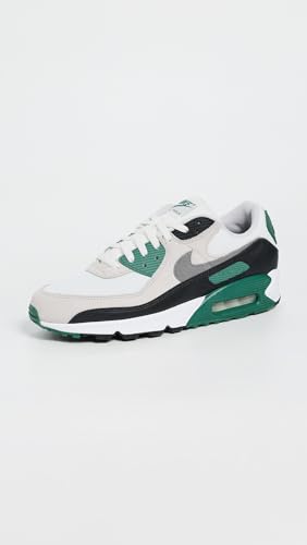Nike Men's Air Max 90 Sneakers, White/Smoke Grey/Evergreen, 8.5 Medium US