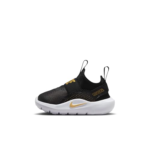 Nike Big Kids' Flex Runner 4 Running Shoes, Black/Metallic Gold-White, 6Y