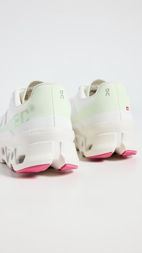 On Women's Cloudmonster Sneakers, White/Lima, 11 Medium US