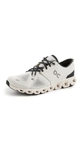 On Men's Cloud X 3 Sneakers, Ivory/Black, 8 Medium US