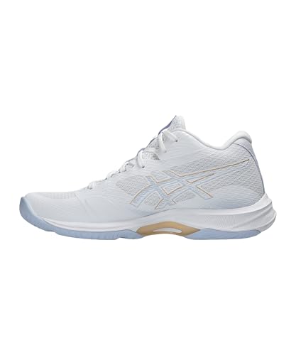 ASICS Women's Netburner Ballistic Ff Mt 4 Sneaker, White Champagne, 8 UK