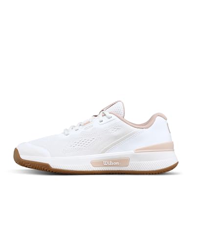 WILSON Intrigue Pro Women's Tennis Shoe - White/Cameo Rose/Gum, Size 5.5