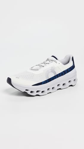 On Men's Cloudmonster Sneakers, Ivory/Midnight, 13 Medium US