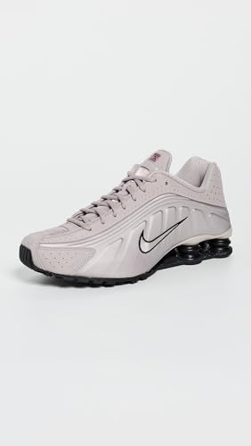 Nike Men's Shox R4 NA33 Sneakers, Grey/Black/Red/Metallic Silver, 8 Medium US