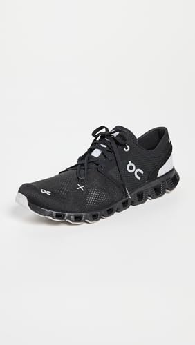 On Women's Cloud X 3 Sneakers, Black, 7 Medium US