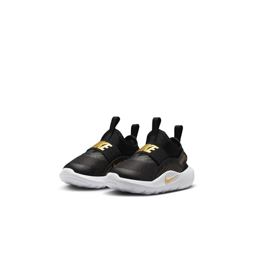 Nike Big Kids' Flex Runner 4 Running Shoes, Black/Metallic Gold-White, 6Y