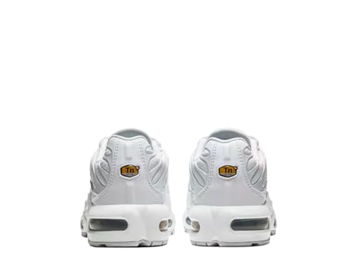 Nike girls Air Max Plus shoe, White Metallic Silver 100, 6 Big Kid