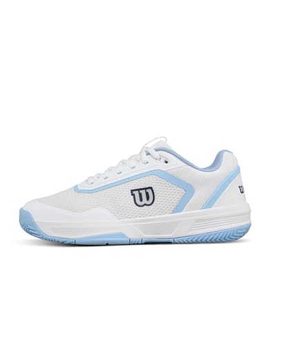 WILSON CourtGlide Women's Tennis Shoe - White/Airy Blue/Navy Blazer, Size 10 US