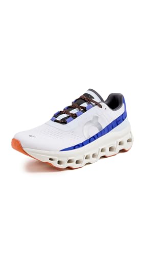 On Men's Cloudmonster Sneakers, Frost/Cobalt, White, 10.5 Medium US