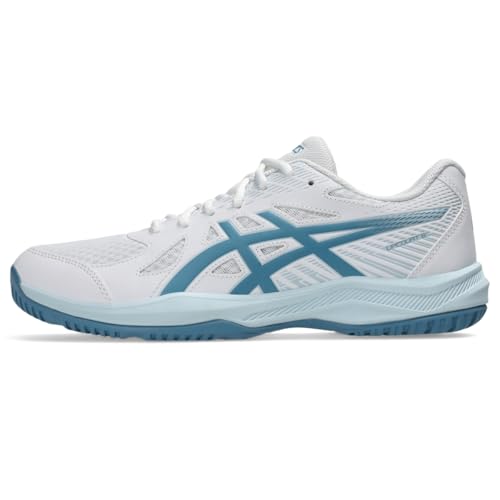 ASICS Men's Upcourt 6 Volleyball Shoes, 11, White/SABA Blue
