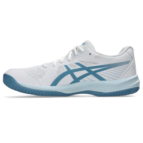 ASICS Men's Upcourt 6 Volleyball Shoes, 11, White/SABA Blue