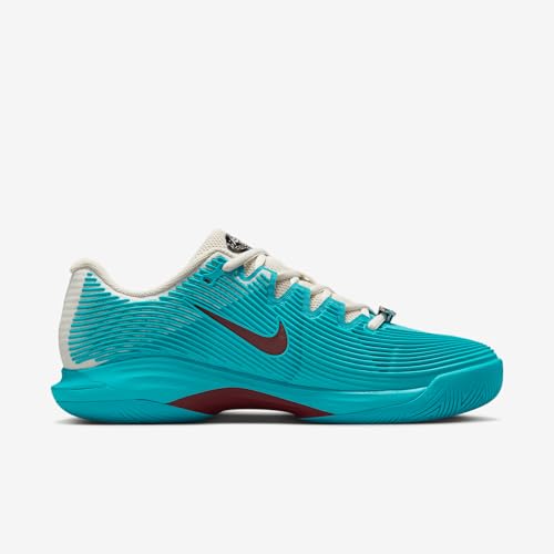 Nike Vapor 12 Premium Women's Hard Court Tennis Shoes (Dusty Cactus/Pale Ivory/Metallic Silver/Dark Team Red) Size 10