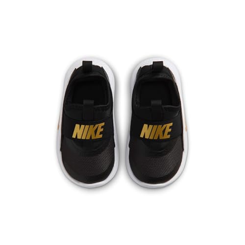 Nike Big Kids' Flex Runner 4 Running Shoes, Black/Metallic Gold-White, 6Y
