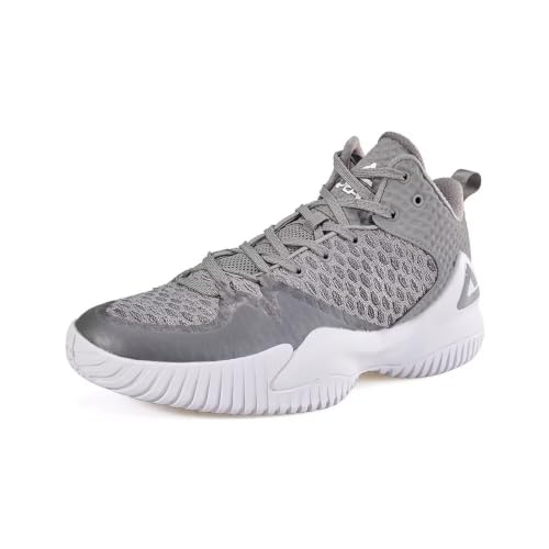 PEAK High Top Mens Basketball Shoes Streetball Master Breathable Non Slip Outdoor Sneakers Cushioning Workout Shoes for Fitness