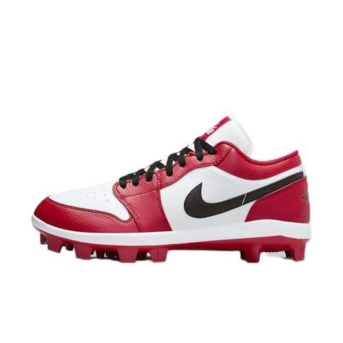 NIKE Jordan 1 Retro MCS Low Men's Baseball Cleats (CJ8524-611, Gym Red/White/Black) Size 11