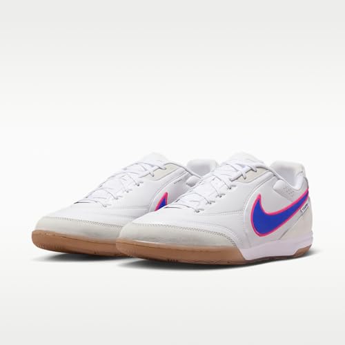 Nike Tiempo Streetgato Indoor/Court Low-Top Soccer Shoes (White/Pink Blast/Racer Blue) Size 9.5
